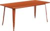 Rectangular Metal Cafe Table 60" x 30" - Copper