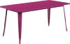 Rectangular Metal Cafe Table 60" x 30" - Purple