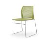 Hoopz Stack Chair -- Silver Metal Frame/Dancing Green seat