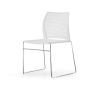 Hoopz Stack Chair - Silver Metal Frame/Extra White seat