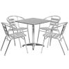 Stainless Steel Outdoor Set - Stainless Table Top w/ Aluminum Chair