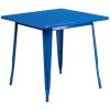 Blue 31.5" square metal table