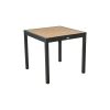 Faux Teak Inlay Table Top - Anthracite Frame with Tan Teak - 32" x 32"