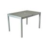 Faux Teak Inlay Table Top - Silver Frame with Gray Teak -  32" x 48"