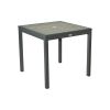 Faux Teak Inlay Table Top - Anthracite Frame with Gray Teak - 36" x 36"