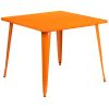 36" Square Metal Table - Orange