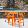 24" round metal table set - Orange