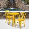 24" round metal table set - Yellow