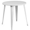 30" Round Metal Table - White