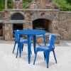 30" round metal table set - Blue