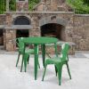 30" round metal table set - Green