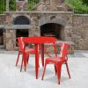 30" round metal table set - Red