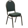 Dome Back Banquet Chair - Green Pattern Fabric w/ Gold Frame
