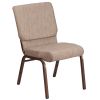 Hercules 18.5" Banquet Chair - Beige Fabric w/Coppervein Frame
