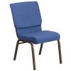 Hercules 18.5" Banquet Chair - Blue Fabric w/Goldvein Frame