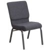 Hercules 18.5" Banquet Chair - Dark Gray Fabric w/Silvervein Frame