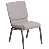 Hercules 18.5" Banquet Chair - Gray Dot Fabric w/Silvervein Frame