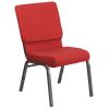 Hercules 18.5" Banquet Chair - Red Fabric w/Silvervein Frame