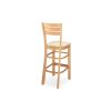 Melrose Wood Frame Barstool - 3 Horizontal Slat Back/Upholstered Seat