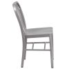 Large metal indoor outdoor chair - silver