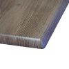 Molded Melamine Outdoor Tabletop - Aged Oak - Corner View of Square Top