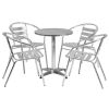 Stainless Steel Outdoor Set - Stainless Steel Table Top w/Aluminum Chairs