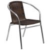 Stainless Outdoor Set - Brown Rattan Chair