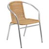 Stainless Steel Outdoor Set - Beige Rattan Chair