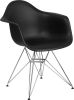 Alonza Plastic Chair with Chrome Frame - Black
