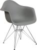 Alonza Plastic Chair with Chrome Frame - Gray