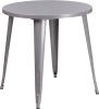 30" Round Metal Table - Silver