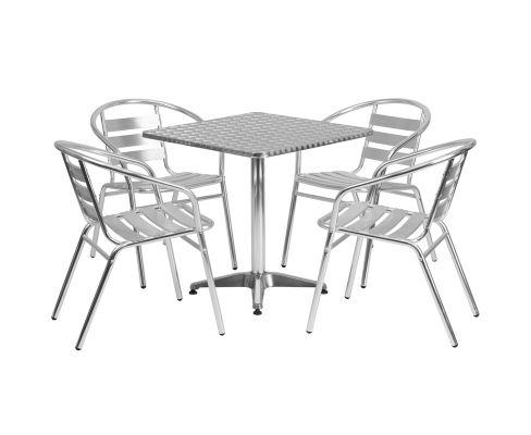Stainless Steel Outdoor Set - Stainless Table Top w/ Aluminum Chair