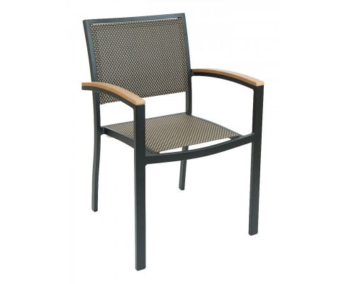 AL-5624 Outdoor Arm Chair - Black Frame