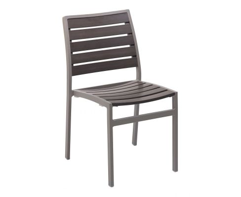 AL-5700S - Outdoor Side Chair - Gray Frame/Gray Faux Teak