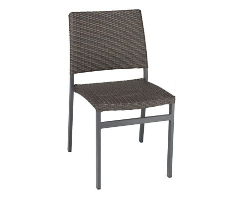 AL-5725S Outdoor Restaurant Chair - Anthracite Black Seat/Back - Indo Frame