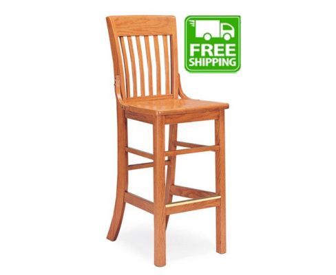 Americana Wood Barstool-Wood Seat