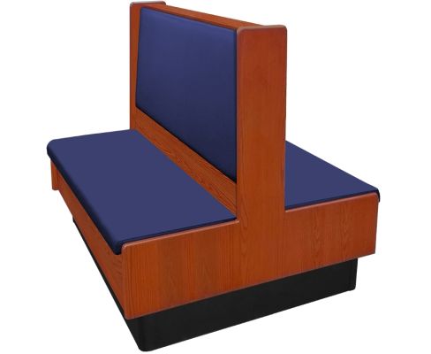 Aristocrat Double Wood Frame Booth - Shown in Cherry Stain/Navy Vinyl