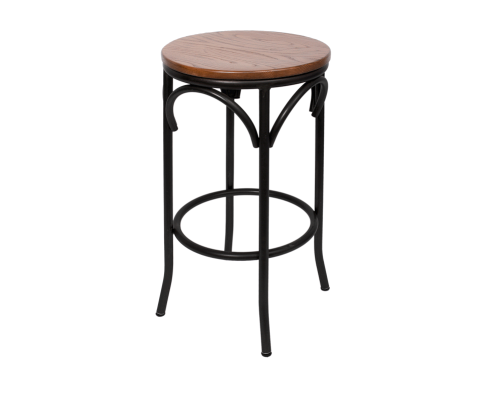 Henry Metal Frame Backless - Autumn Ash Wood Seat