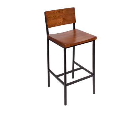 Memphis Metal Frame Barstool - Autumn Ash Wood Seat