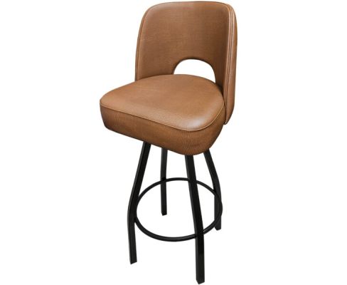 SL9136 Cutout Back Barstool - Black Frame/Buckskin Seat & Back