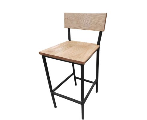 Timber Metal Frame Barstool - Clear Coat Natural