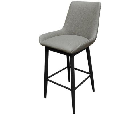 Amata Upholstered Bucket Seat Barstool - Charcoal/Black