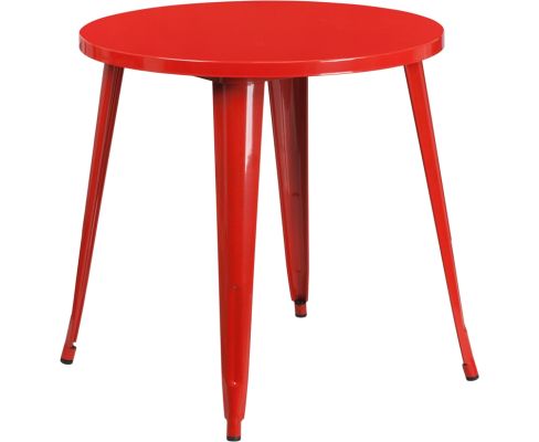 30" Round Metal Table - Red