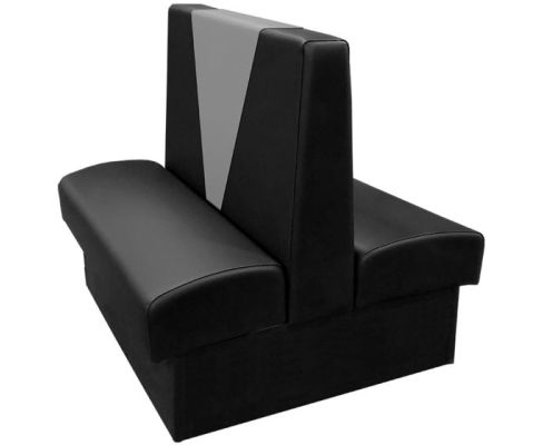 Clarke Double Booth - Black with Gray "V" accent
