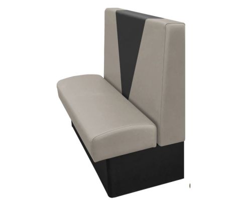 Clarke Retro Single Vinyl Booth - Gray with Black "V" accent 