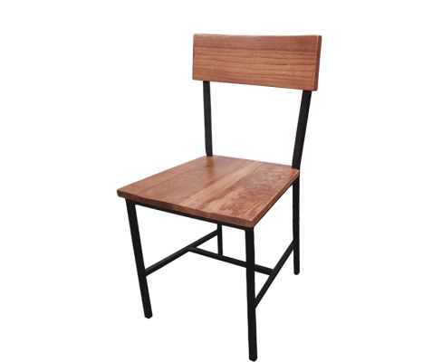 Timber Industrial Metal Frame Chair - Timber Chestnut