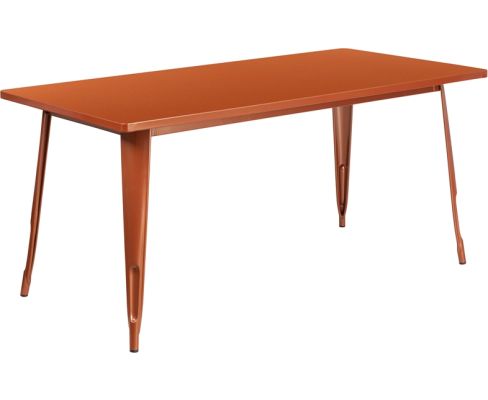Rectangular Metal Cafe Table 60" x 30" - Copper