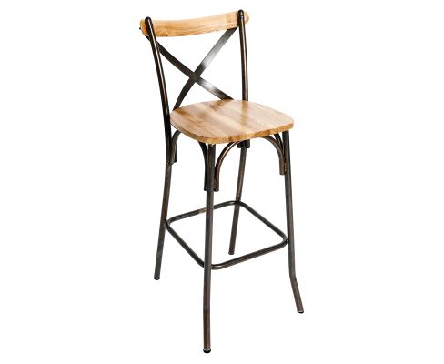 Henry X-back Metal Frame Barstool - Natural