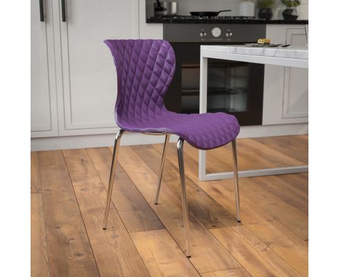 Lowell Plastic Stackable Chair - Purple