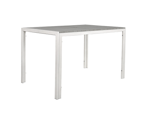 White Steel Gray Faux Teak Tables